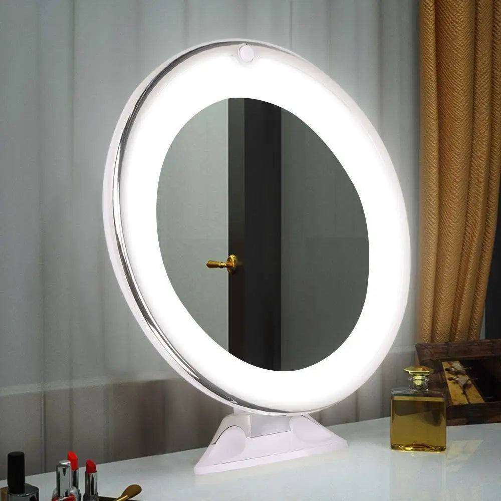 Makeup Mirror 10x Magnifying Mirror 14 Led Light Wall Suction Cosmetic Touch Screen Vanity Table Magnification Cosmetic Mirrors