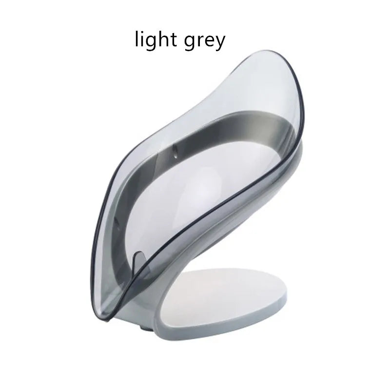 Suction Cup Soap Dish Box For Bathroom Shower Soap Holder with Drain Portable Leaf Shape Toilet Laundry Soap Rack Tray For Basin