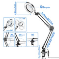 10X Magnifying Glass with Light and Stand, with 72 LED Light and 3 Color Modes Lamp Illuminated Magnifying, for Close Work