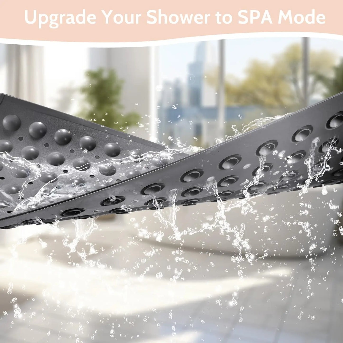Non Slip Shower Mats for Inside Shower 38x70cm, PVC Bathroom Bathtub Mat Non-Slip Bath Mat for Tub with Suction Cups Drain Holes