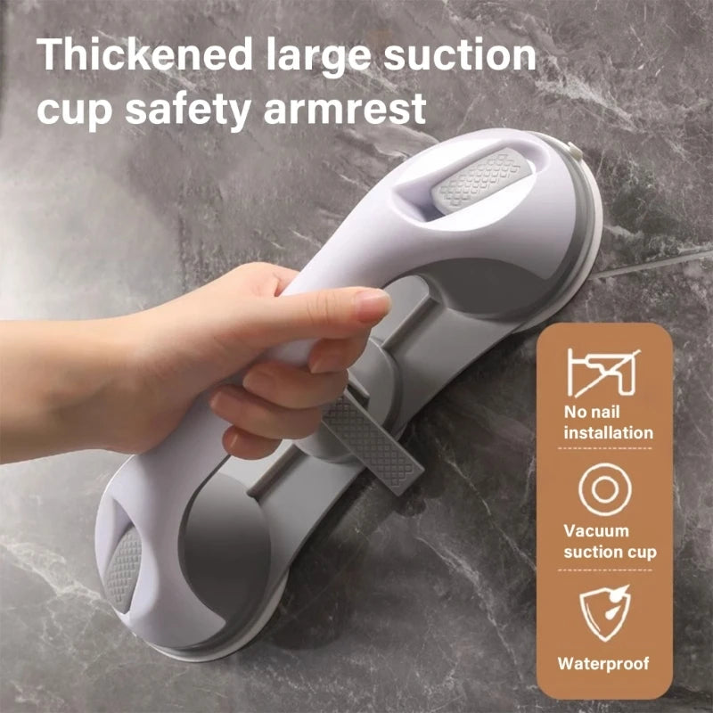 Wall Mounted Grab Bar Shower Handles Suction Cup Bathroom Rail Removable Shower Safety Handrails for Senior and Elderly M4YD