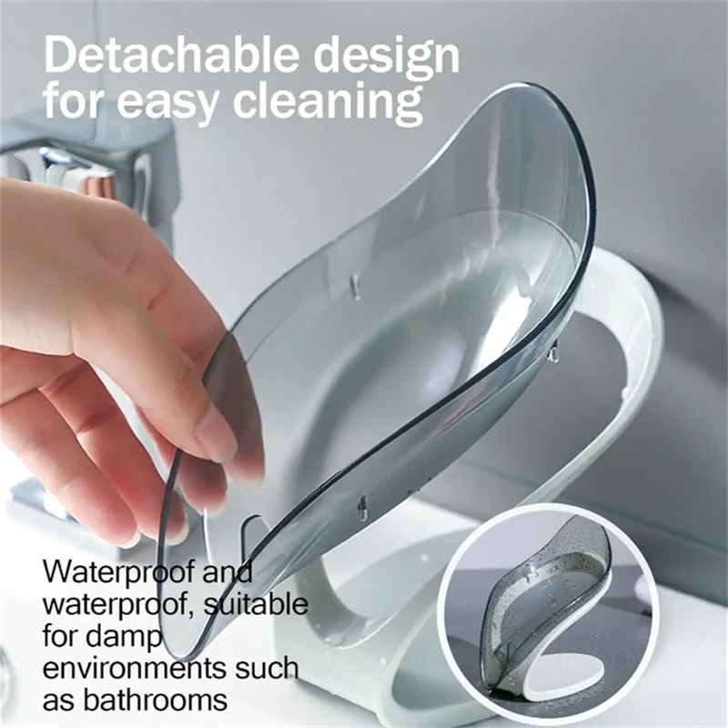 Suction Cup Soap Dish Box For Bathroom Shower Soap Holder with Drain Portable Leaf Shape Toilet Laundry Soap Rack Tray For Basin