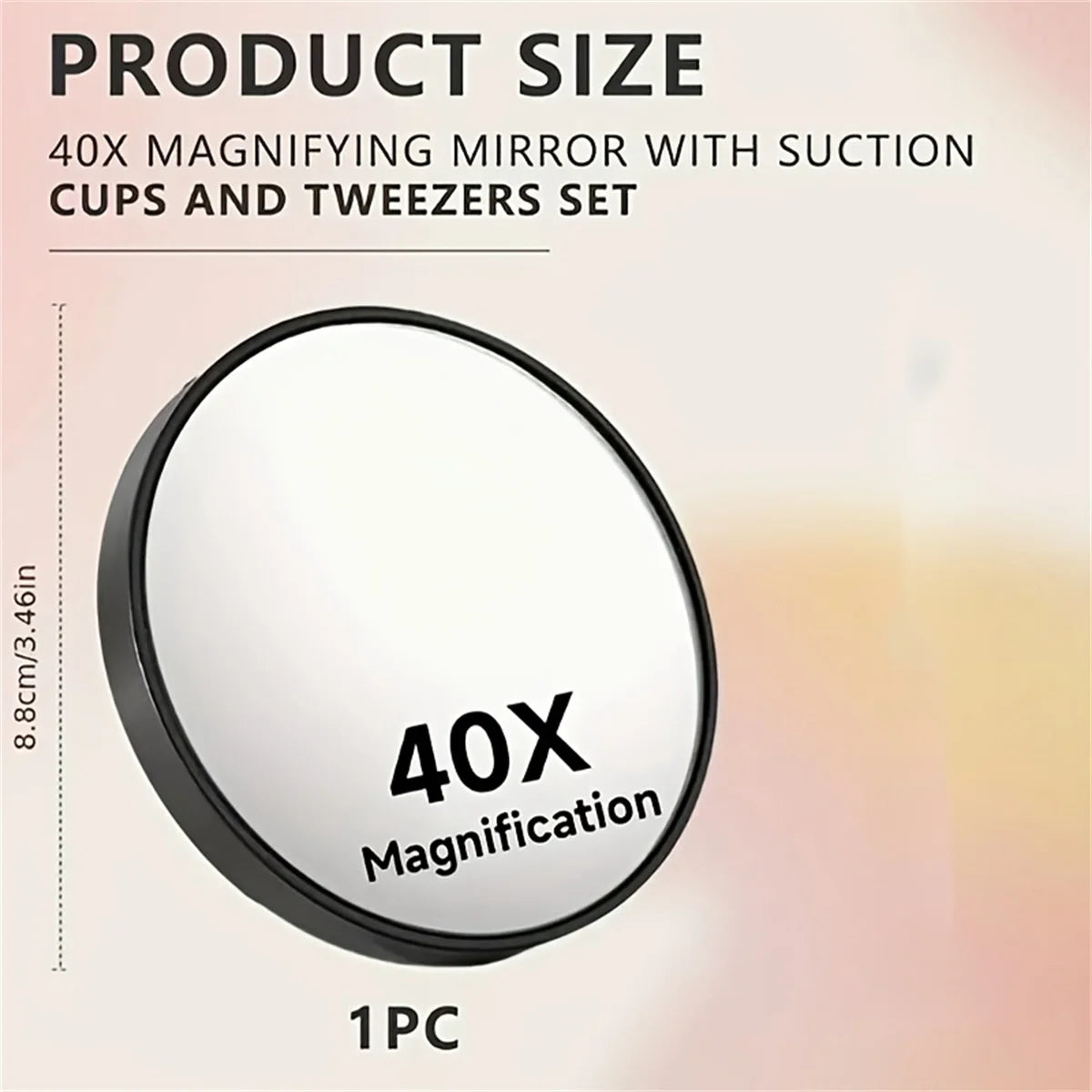 Espejo de Mano con Aumento 10X/30X/40X - Doble Cara con Mango