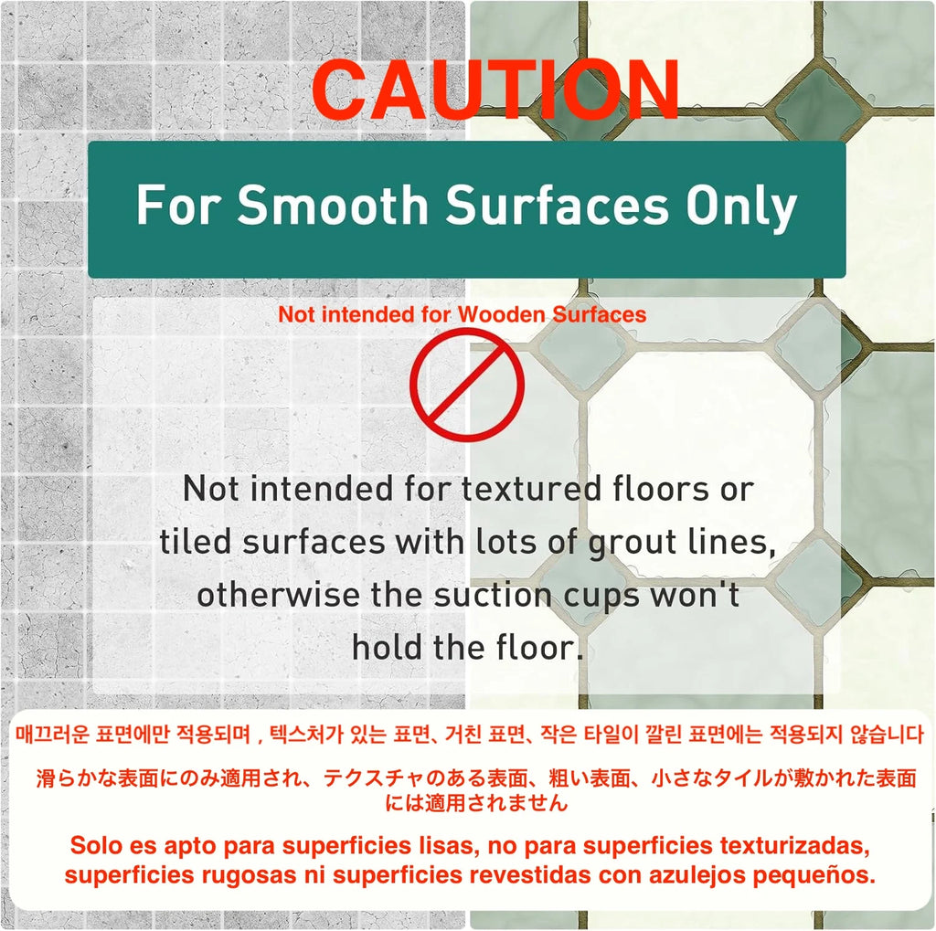 Non Slip Shower Mats for Inside Shower 38x70cm, PVC Bathroom Bathtub Mat Non-Slip Bath Mat for Tub with Suction Cups Drain Holes