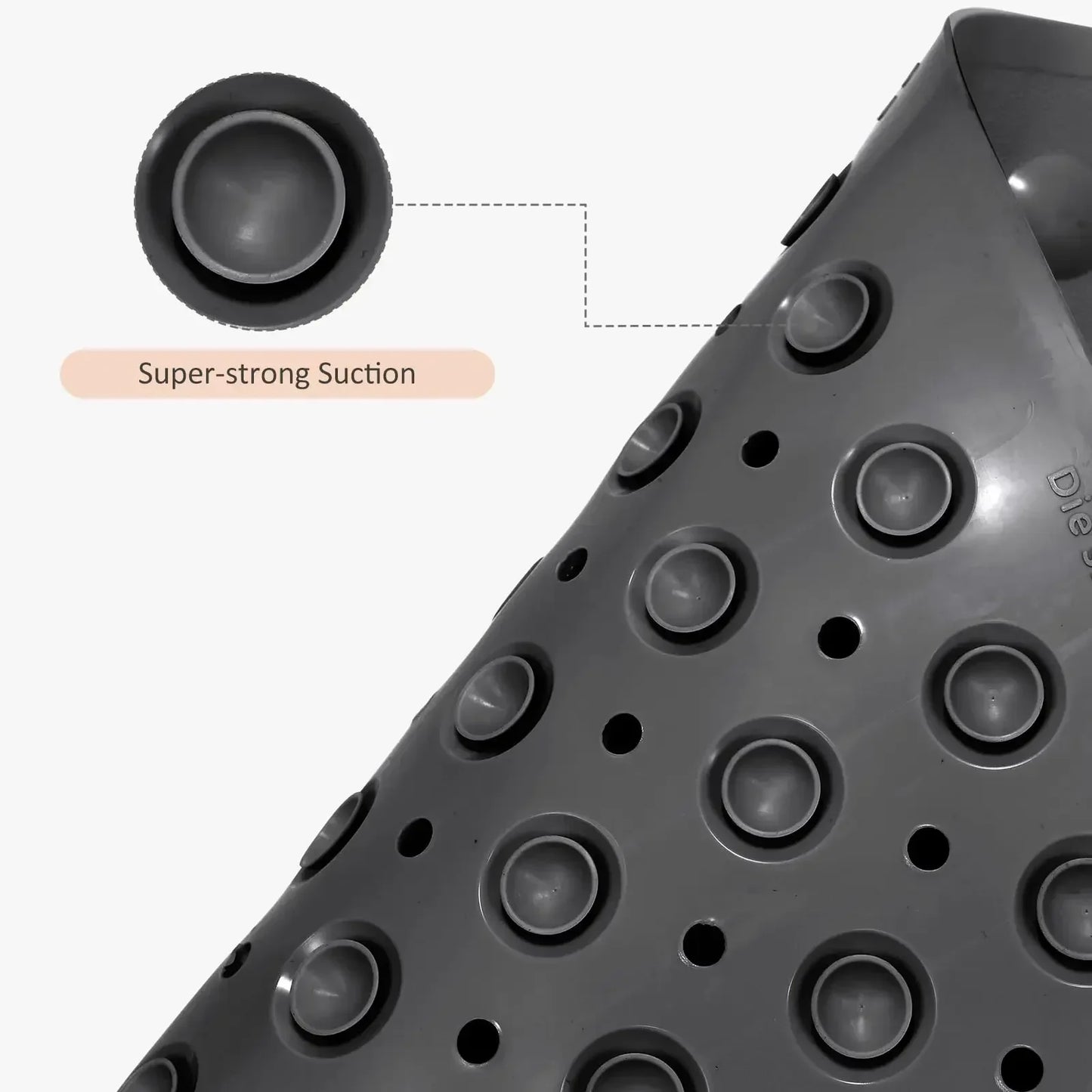 Non Slip Shower Mats for Inside Shower 38x70cm, PVC Bathroom Bathtub Mat Non-Slip Bath Mat for Tub with Suction Cups Drain Holes