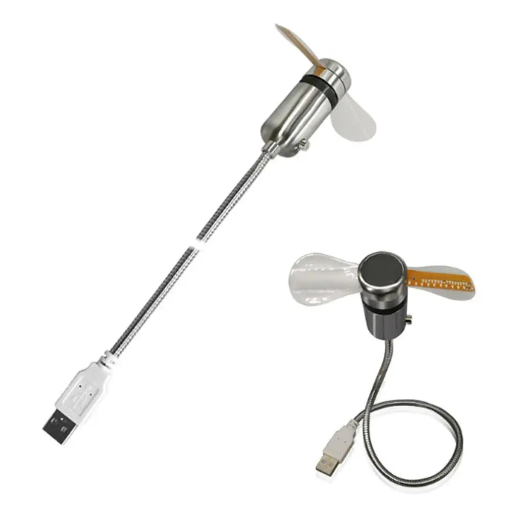 Ventilador USB con Reloj LED y Display de Temperatura - Para Auto y Trabajo