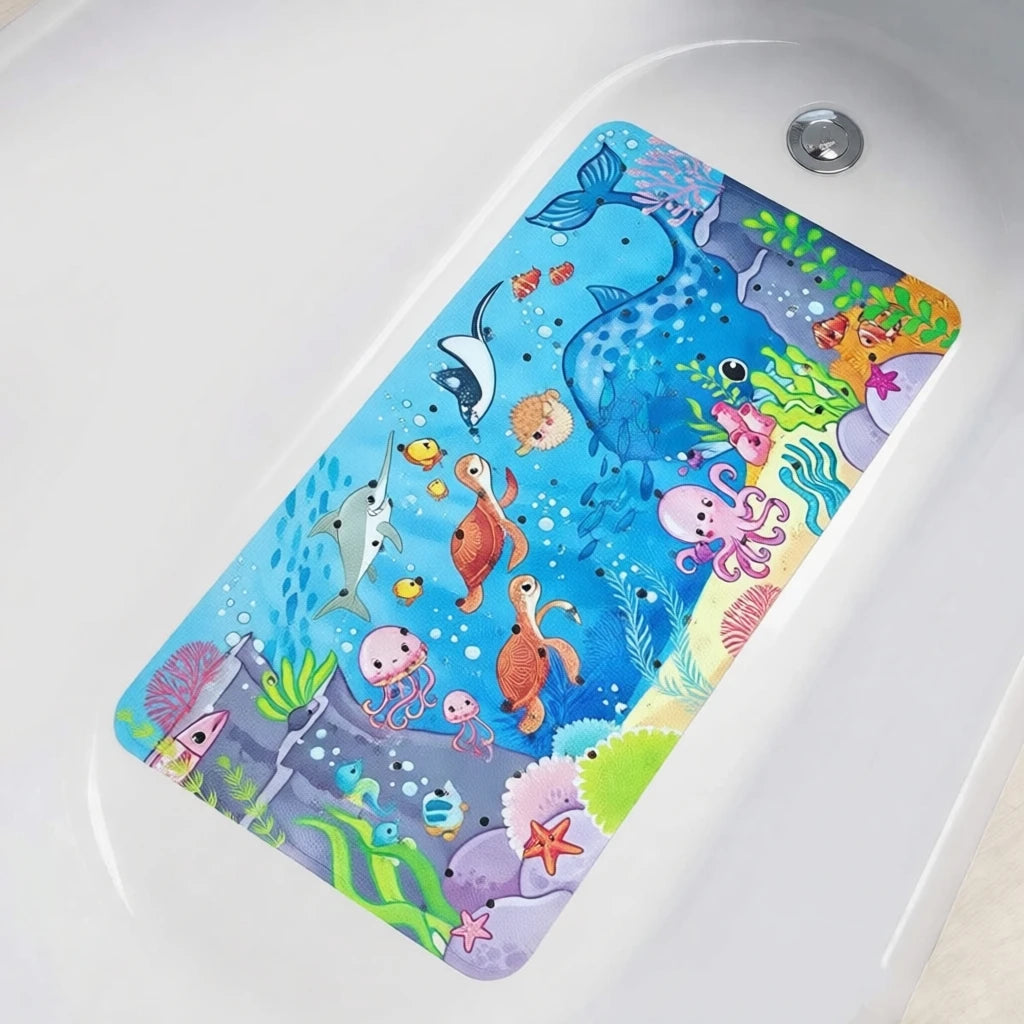 Non Slip Shower Mats for Inside Shower 38x70cm, PVC Bathroom Bathtub Mat Non-Slip Bath Mat for Tub with Suction Cups Drain Holes