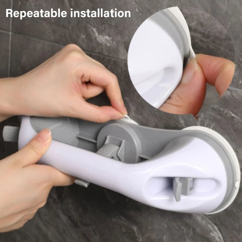 Wall Mounted Grab Bar Shower Handles Suction Cup Bathroom Rail Removable Shower Safety Handrails for Senior and Elderly M4YD