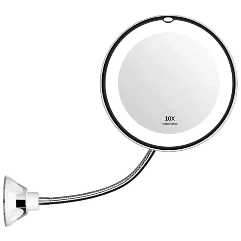 Espejo con Cuello de Ganso LED 10X con Ventosa - Luz Difusa 360°