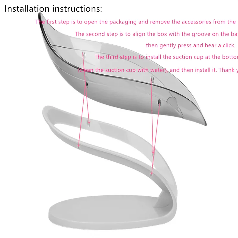 Suction Cup Soap Dish Box For Bathroom Shower Soap Holder with Drain Portable Leaf Shape Toilet Laundry Soap Rack Tray For Basin