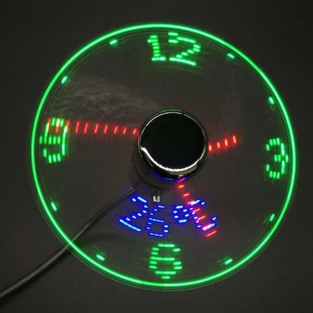 Ventilador USB con Reloj LED y Display de Temperatura - Para Auto y Trabajo