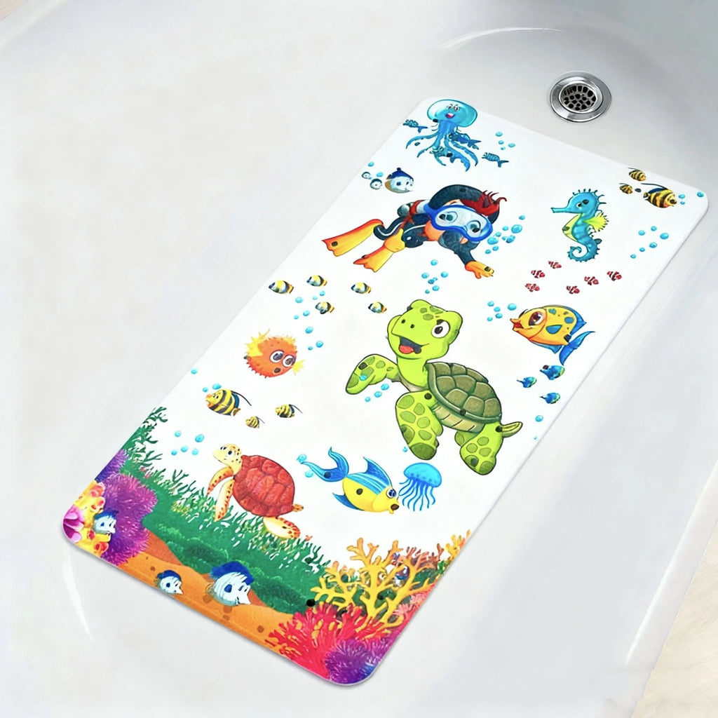 Non Slip Shower Mats for Inside Shower 38x70cm, PVC Bathroom Bathtub Mat Non-Slip Bath Mat for Tub with Suction Cups Drain Holes
