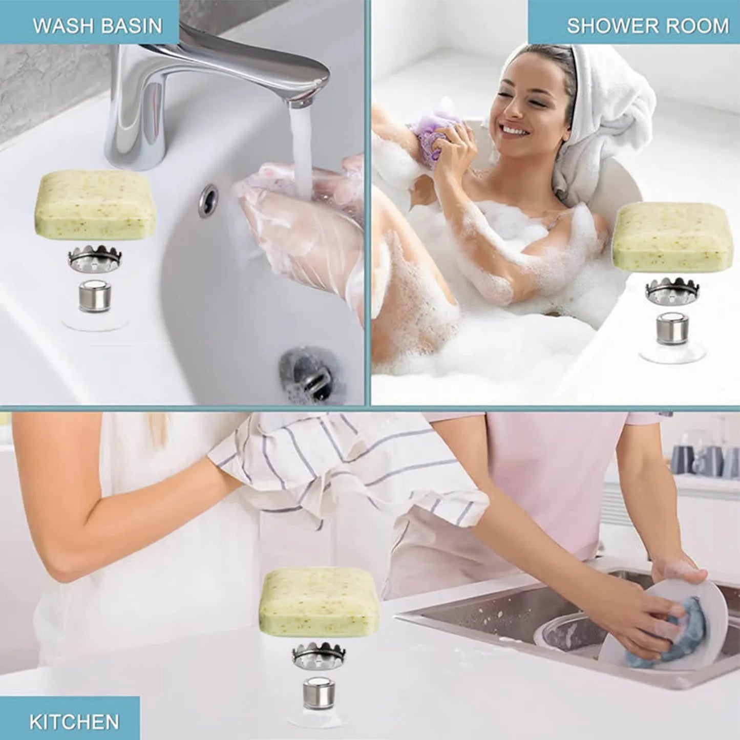 Magnetic Suction Cup Soap Hanger Wall Mounted Soap Rack With Strong Magnet Removable Hanging Soap Holders For Bathroom Shower