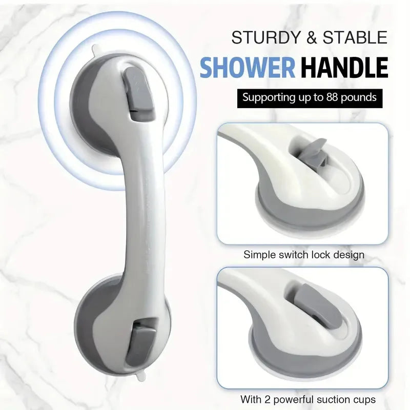 2pcs Shower Handle 12" Grab Bars For Bathtubs And Showers Suction Grab Bar Bathroom Bathtub Bath Handles Handicap Elderly