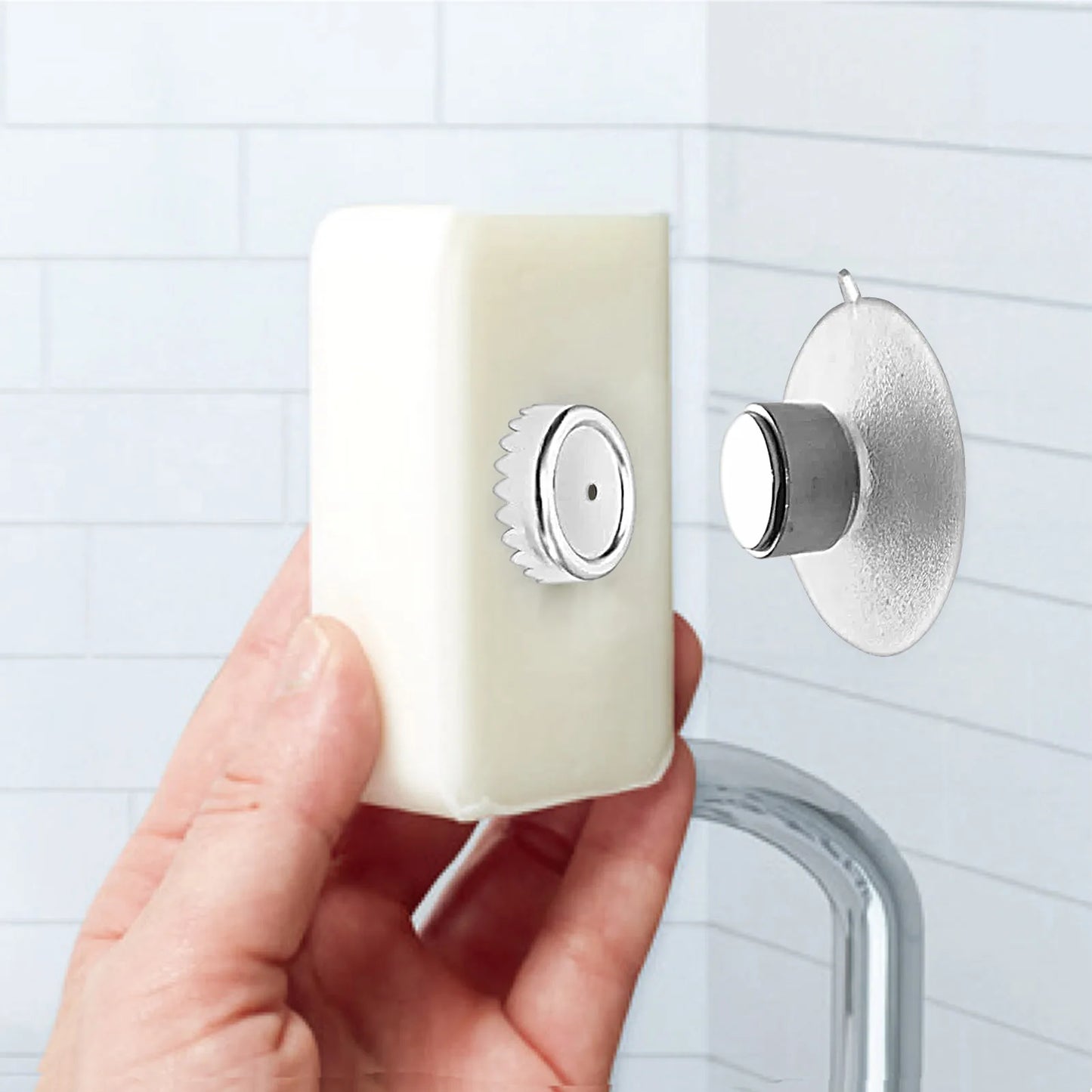 Magnetic Suction Cup Soap Hanger Wall Mounted Soap Rack With Strong Magnet Removable Hanging Soap Holders For Bathroom Shower
