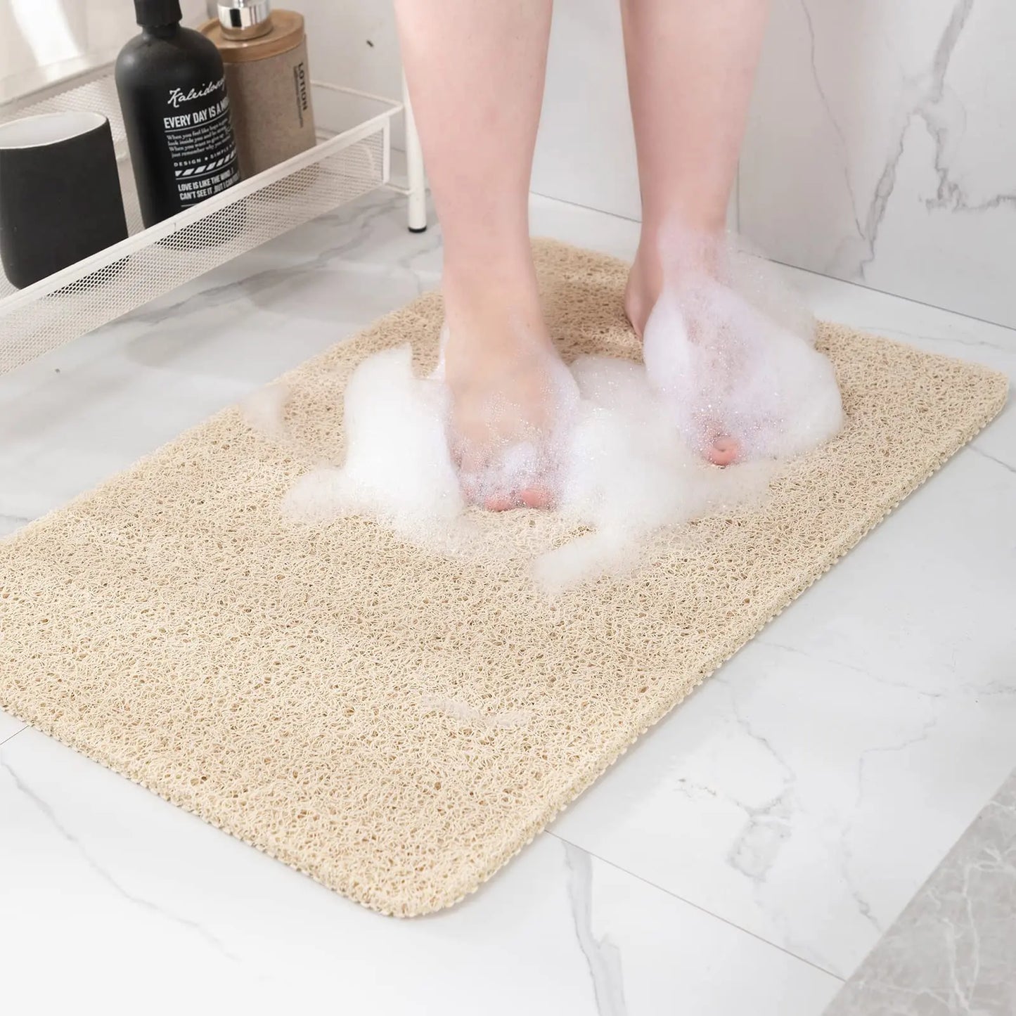 50*80cm Super Comfy Shower Mat DIY Anti Slip Bath Mats Drainable Easy To Clean Washable Bathroom Mat Non-slip Bath Mat Supplies