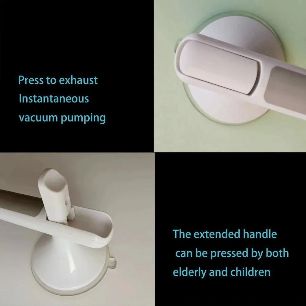 New Suction Cup Bathroom Grab Rails Non-slip No Punching Shower Safety Grab Bar Bathroom Glass Door Handrails Elderly/Children