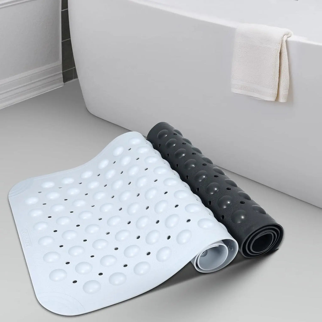 Non Slip Shower Mats for Inside Shower 38x70cm, PVC Bathroom Bathtub Mat Non-Slip Bath Mat for Tub with Suction Cups Drain Holes